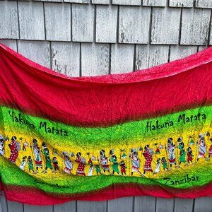 Vtg Zanzibar Tanzania African Tapestry Hakuna Matata Wall Art